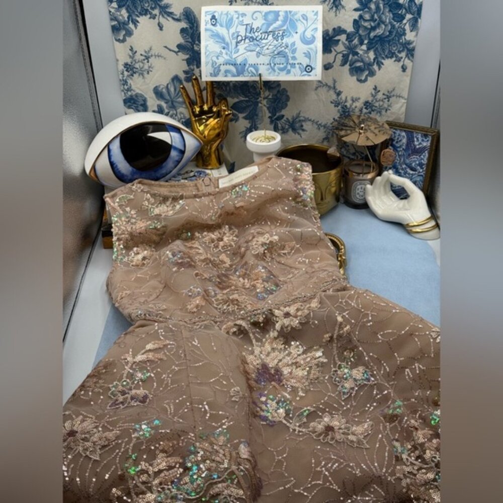 🆕 BRONX & BANCO 🧿 NWOT Violet Mini Dress, Gold & Champagne Sequin - Sz XS US 2 - Picture 12 of 15